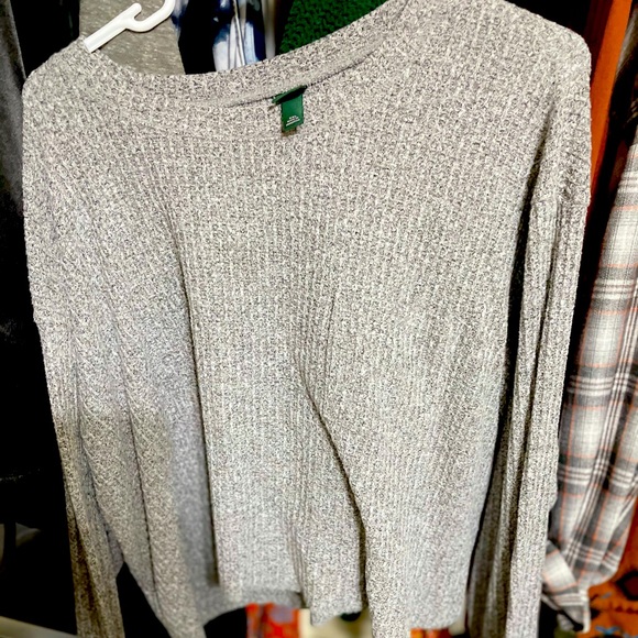 Cropped Soft Knit Sweater Heather Grey - Picture 1 of 2